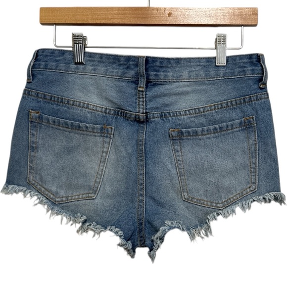 Forever 21 Blue Distressed Jean Shorts - Picture 3 of 3